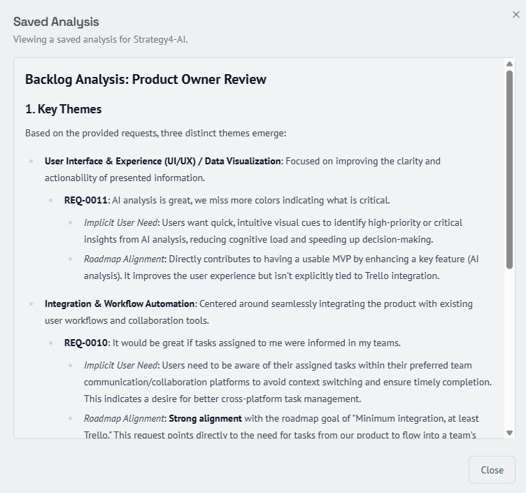Backlog com apoio de IA