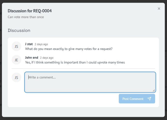 Easily communicate with requesters